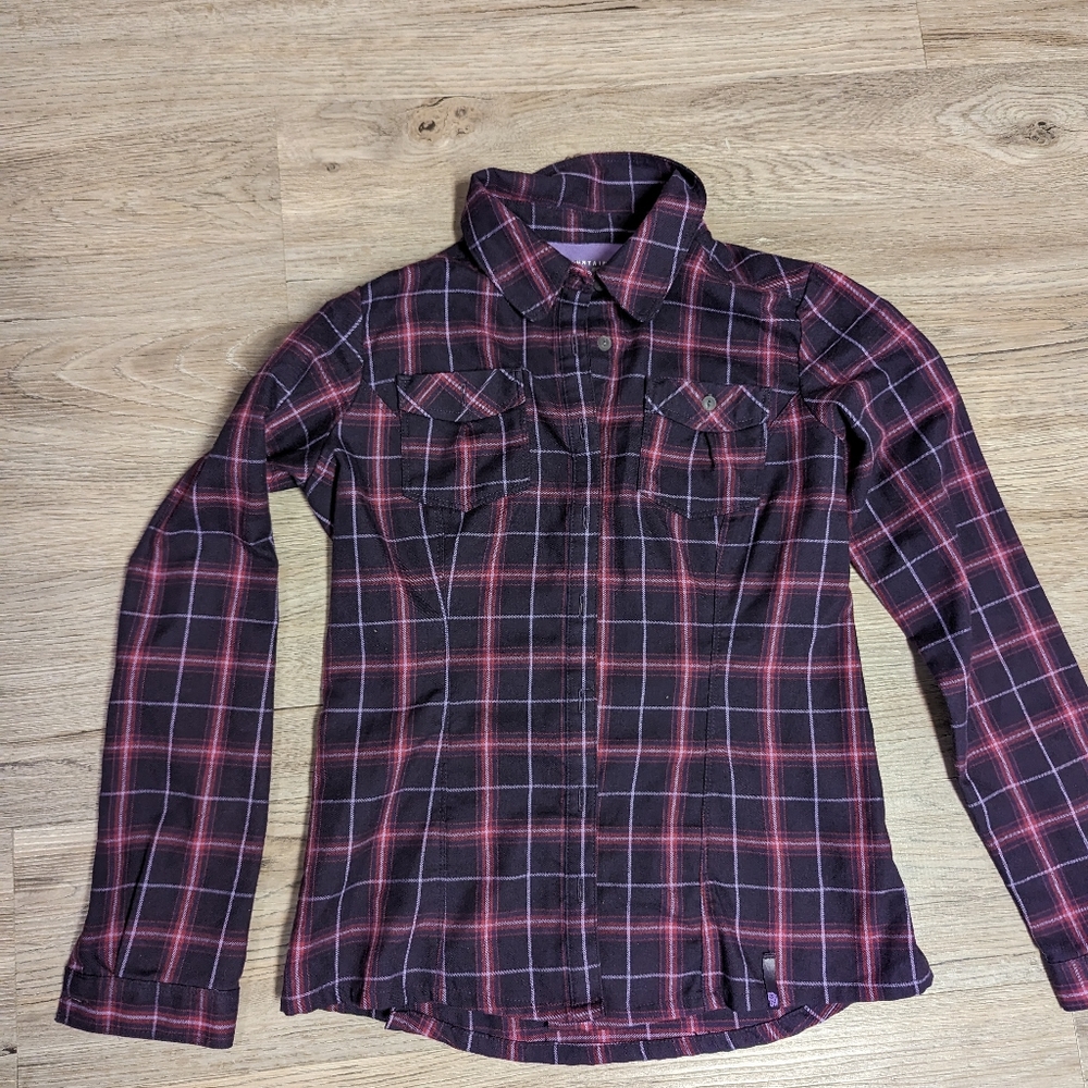 Like new! Mountain Hardwear w's purple flannel size 2